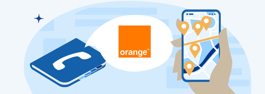 Ilustración de cabecera que representa las tiendas de Orange en Almoradí