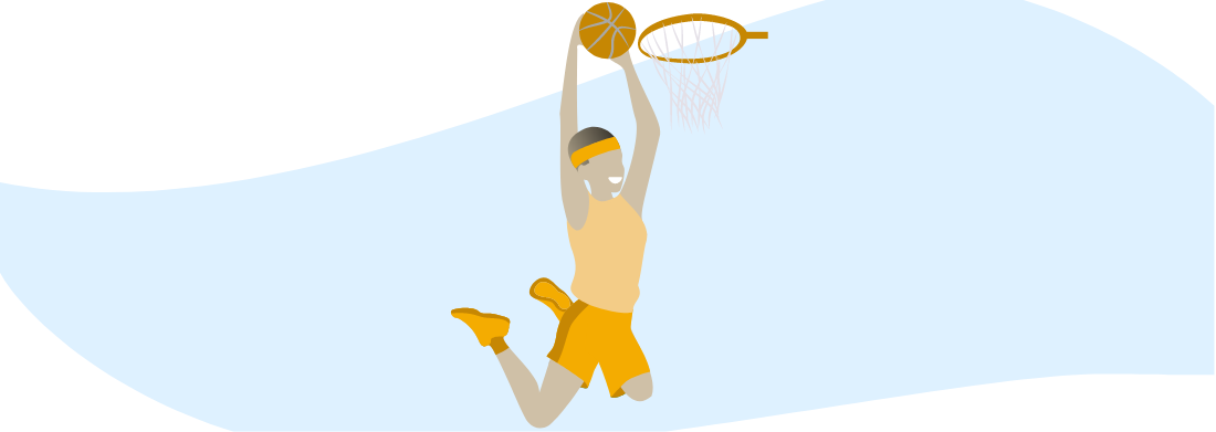 Icono de un hombre jugando al baloncesto