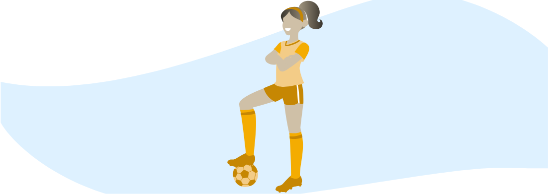 Icono de una mujer jugando al fútbol