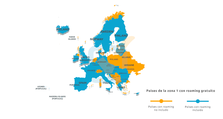 Mapa Roaming en Europa Dónde puedes conectarte a Internet en Europa con roaming