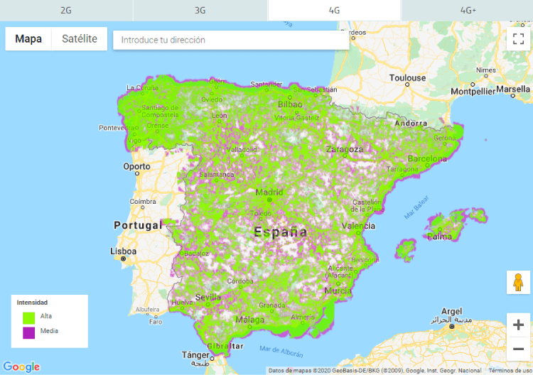 Mapa de cobertura 4G de Movistar Mapa de cobertura 4G de Movistar