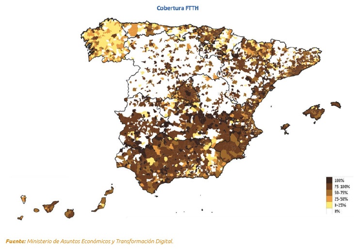 Mapa fibra óptica España Mapa fibra óptica España