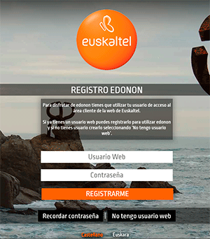 Registrar Edonon Euskaltel Edonon Euskaltel registro