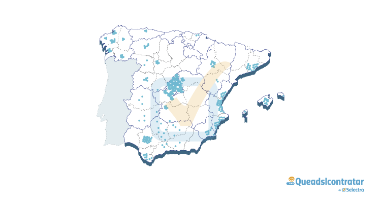 Mapa con la cobertura del 4G de Eurona en España