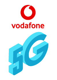 Logo de Vodafone con simbología del 5G